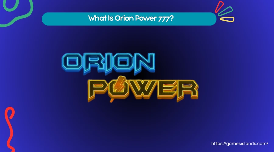 orion power logo on blue background