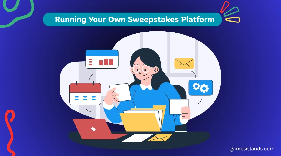 a woman running a business from the desk illustration