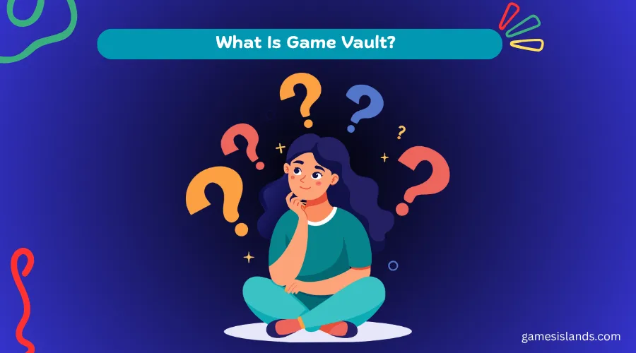 girl sitting in the middle and question marks surrounding her illustration