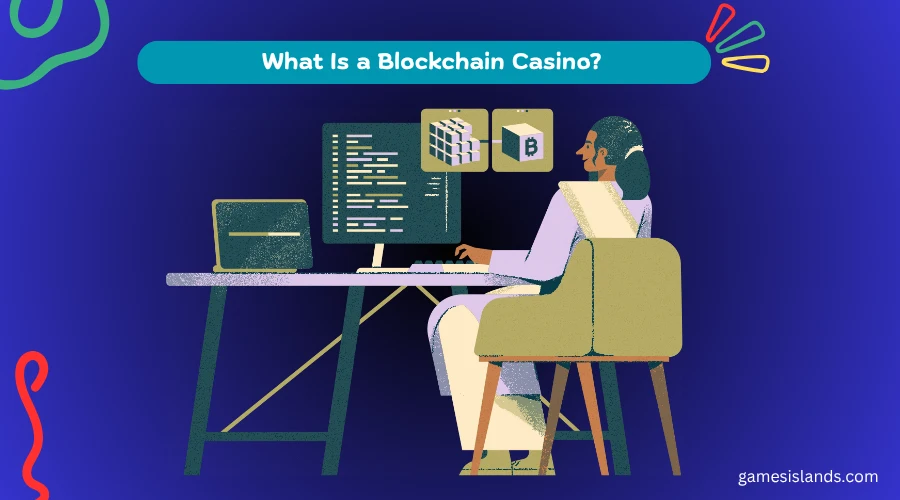 Person at desk with monitors illustration