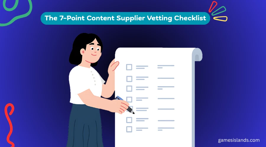 girl standing next to checklist illustration