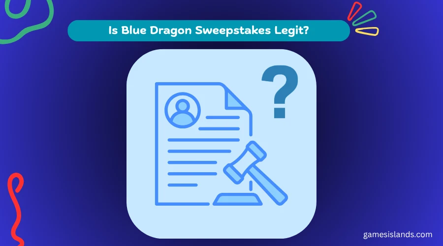 Illustration of a document with a checkmark and a legal gavel icon, representing questions about whether Blue Dragon is a legitimate gaming platform.