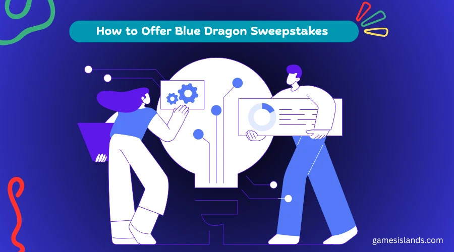 Illustration of two people connected by gears and a network diagram, representing how operators can offer Blue Dragon on their platform.